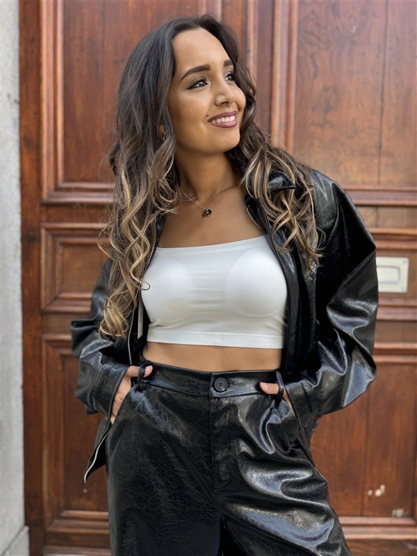 Leatherlook Vest Zwart Ld3346