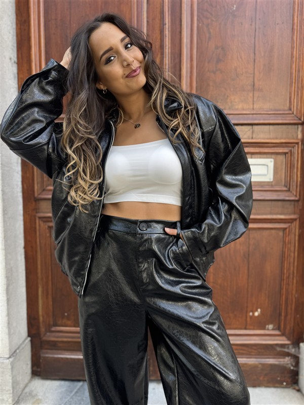 Leatherlook Vest Zwart Ld3346