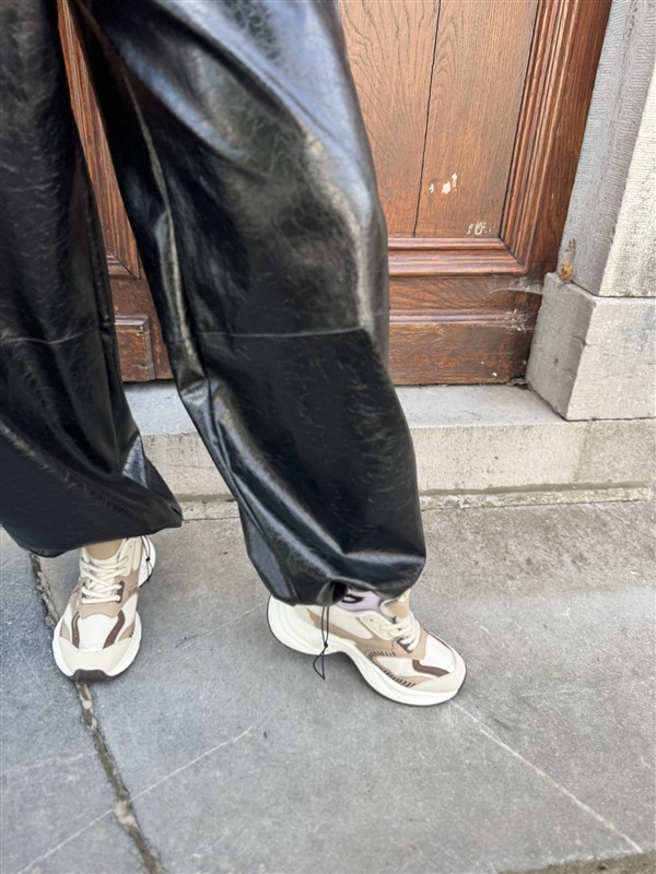 Leatherloook Broek Balloon Ld3347 Zwart