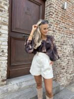 Tweed Short Pc79a Riem Gouddet Ecru