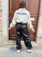 Leatherloook Broek Balloon Ld3347 Zwart