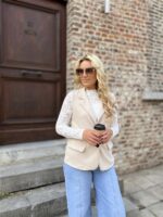 Blaze 36362 Z.mouw Flower Broche Beige