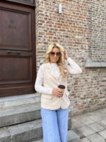 Blaze 36362 Z.mouw Flower Broche Beige