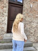 Blaze 36362 Z.mouw Flower Broche Beige