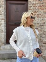 Knit Gilet Yp1700 Lace Boord + Knoopjes