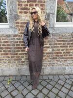 Maxi Lace Dress 3465 Choco