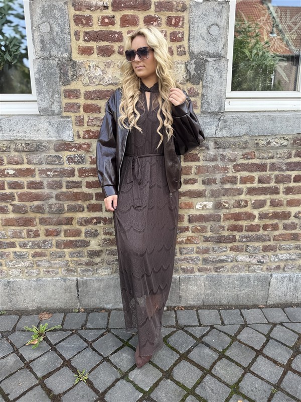 Maxi Lace Dress 3465 Choco