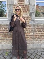 Maxi Lace Dress 3465 Choco