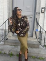 Leatherlook Skirt Front Split Lemon