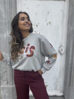 Sweater Paris Color Broderie Grijs