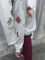 Sweater Paris Color Broderie Grijs