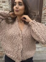 Braided Vest Zm66001 Buttons Camel