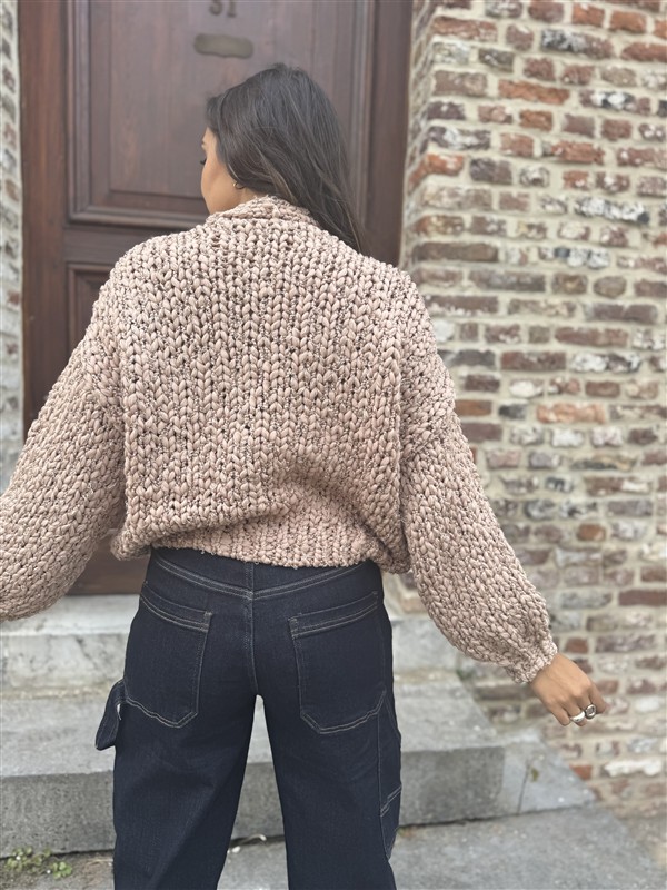 Braided Vest Zm66001 Buttons Camel