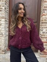 Braided Vest Zm66001 Buttons Burgundy