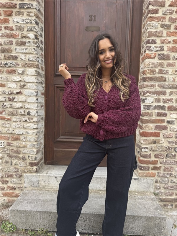 Braided Vest Zm66001 Buttons Burgundy