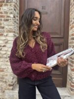 Braided Vest Zm66001 Buttons Burgundy