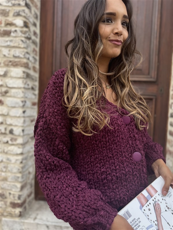 Braided Vest Zm66001 Buttons Burgundy