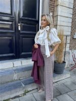 Carreaux Pantalon Ld3526 Burgundy