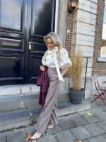 Carreaux Pantalon Ld3526 Burgundy