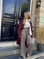 Carreaux Pantalon Ld3526 Burgundy