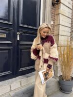 Vest Camel Bordeaux Vakken +stiksel