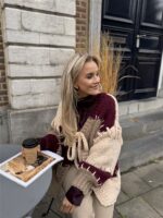 Vest Camel Bordeaux Vakken +stiksel