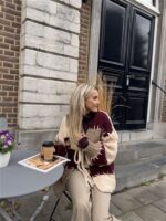 Vest Camel Bordeaux Vakken +stiksel