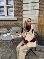 Vest Camel Bordeaux Vakken +stiksel