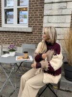 Vest Camel Bordeaux Vakken +stiksel