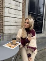 Vest Camel Bordeaux Vakken +stiksel