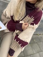 Vest Camel Bordeaux Vakken +stiksel