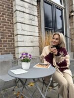 Vest Camel Bordeaux Vakken +stiksel