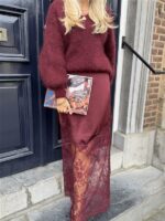 Knit V-Hals 80% Kidmohair 3011