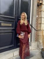 Maxi Satin Skirt Lace Onder G033076