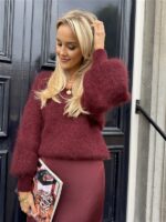 Knit V-Hals 80% Kidmohair 3011