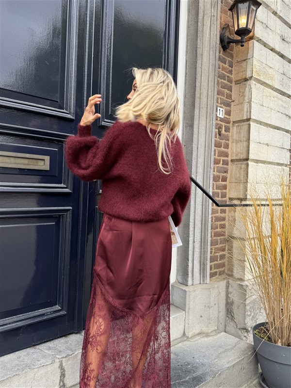 Maxi Satin Skirt Lace Onder G033076