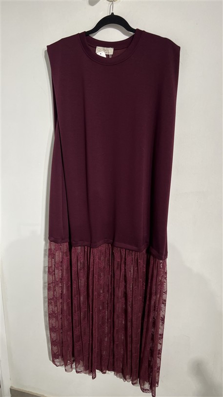 Maxijurk Lace Onder Bordeaux