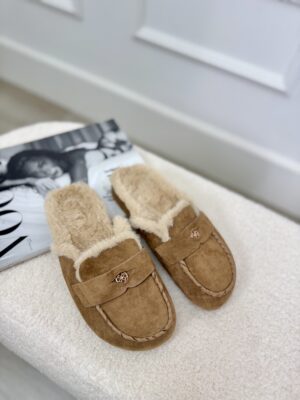 Suede Clog 333-318 Met Faux Fur