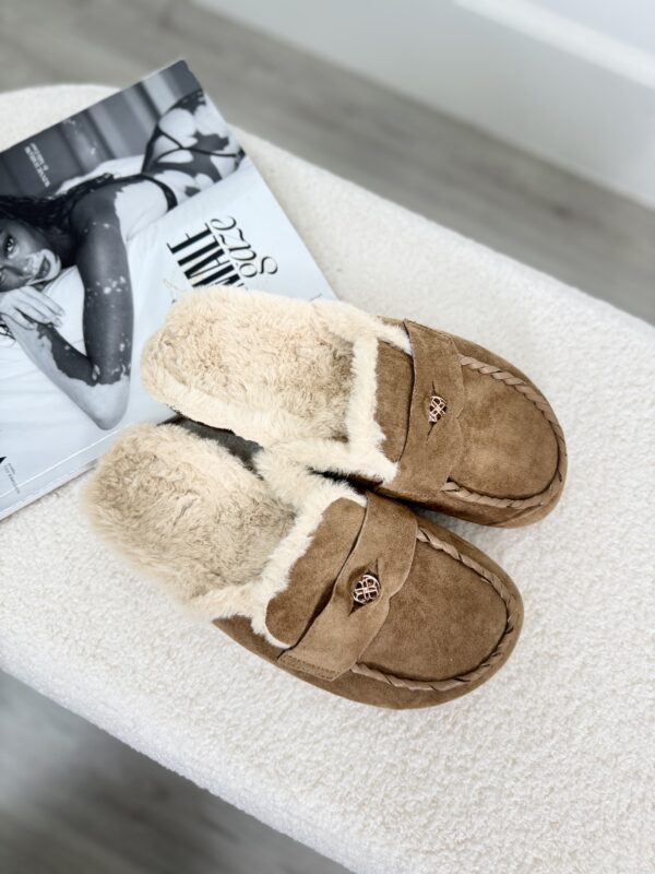 Suede Clog 333-318 Met Faux Fur