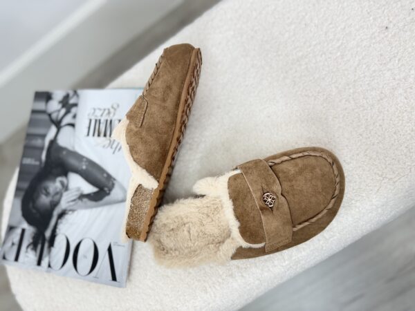Suede Clog 333-318 Met Faux Fur