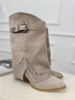 Boot D79 Overslag Studs Beige