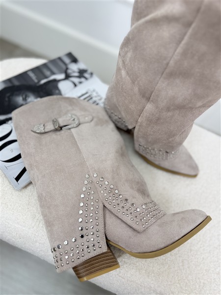 Boot D79 Overslag Studs Beige