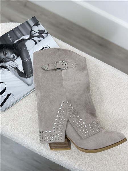 Boot D79 Overslag Studs Beige