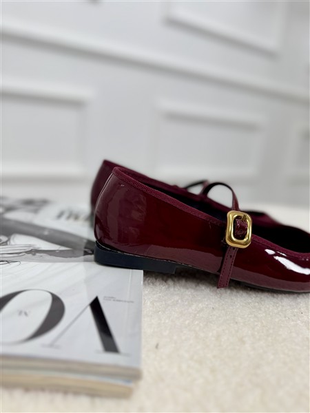 Lak Ballerina 68-383 Met Bandje Bordeaux