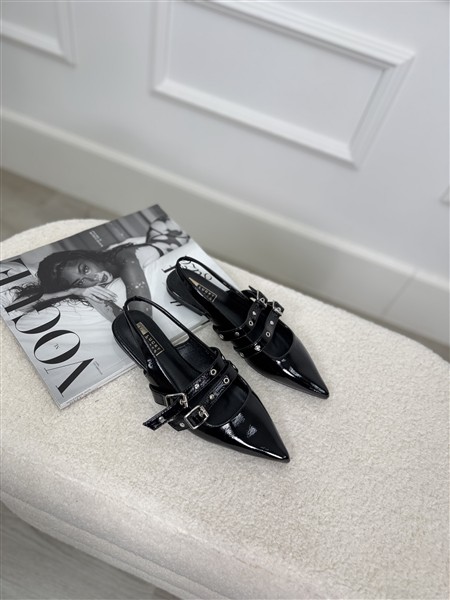 Slingback Ballerina Bandjes Gesp Zwart