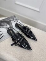 Slingback Ballerina Bandjes Gesp Zwart