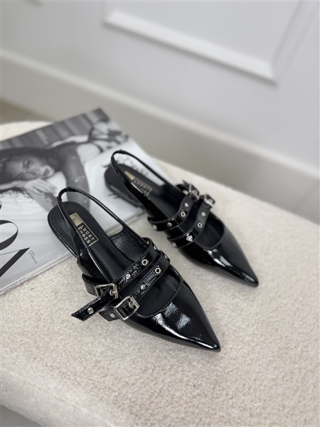 Slingback Ballerina Bandjes Gesp Zwart