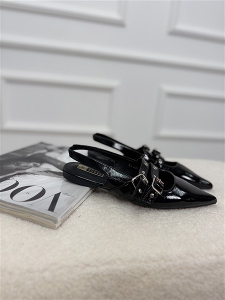 Slingback Ballerina Bandjes Gesp Zwart