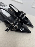 Slingback Ballerina Bandjes Gesp Zwart