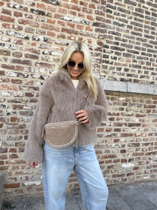 Crossover Echt Suede Studs Bruin